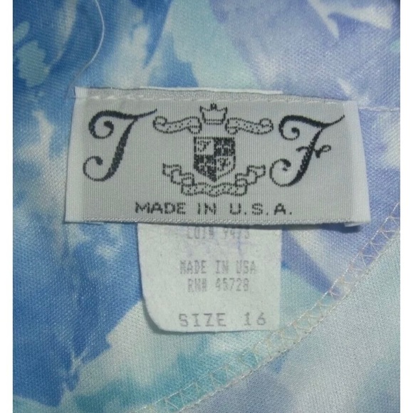 Vintage 70's TF Floral Peplum Dress Carrie Bradshaw Vibe Blue Flower Cottagecore - Picture 9 of 11